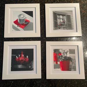 Wall art wood frame set of 4